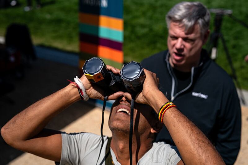 People watching the 2024 solar eclipse